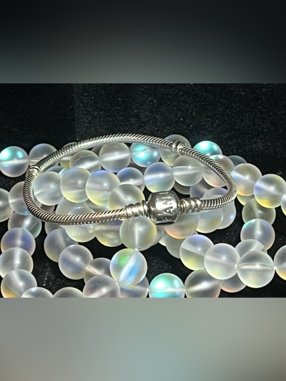 Pandora Stamped Sterling Silver Snake Chain Bracelet 7.5”